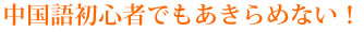 中国語初心者でもあきらめない！